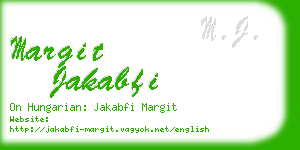 margit jakabfi business card